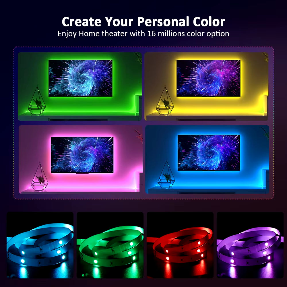 Colorrgb 5050 Led Strip Light Bluetooth App 5V USB Led Tape Flexible Ribbon Diode Tape for TV Backlight 16Millon Colors